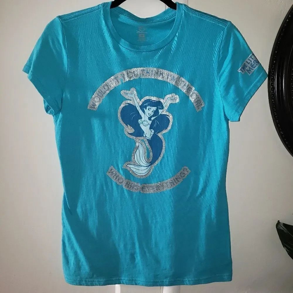 Disney The Little Mermaid Glittered Graphic Top